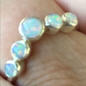 Ring-5 Opals-925 Sterling Silver